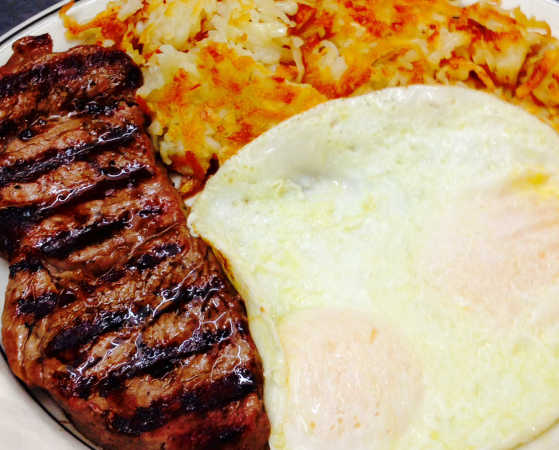 Steak and eggs